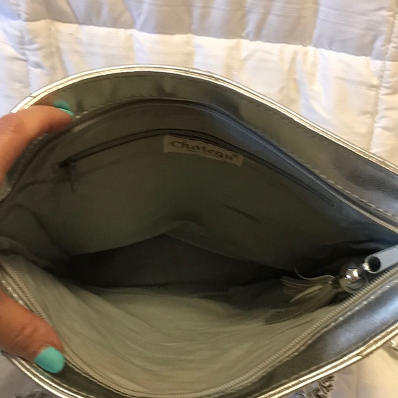 Silver Quilted Evening Tote Bag - Picture 3 of 8